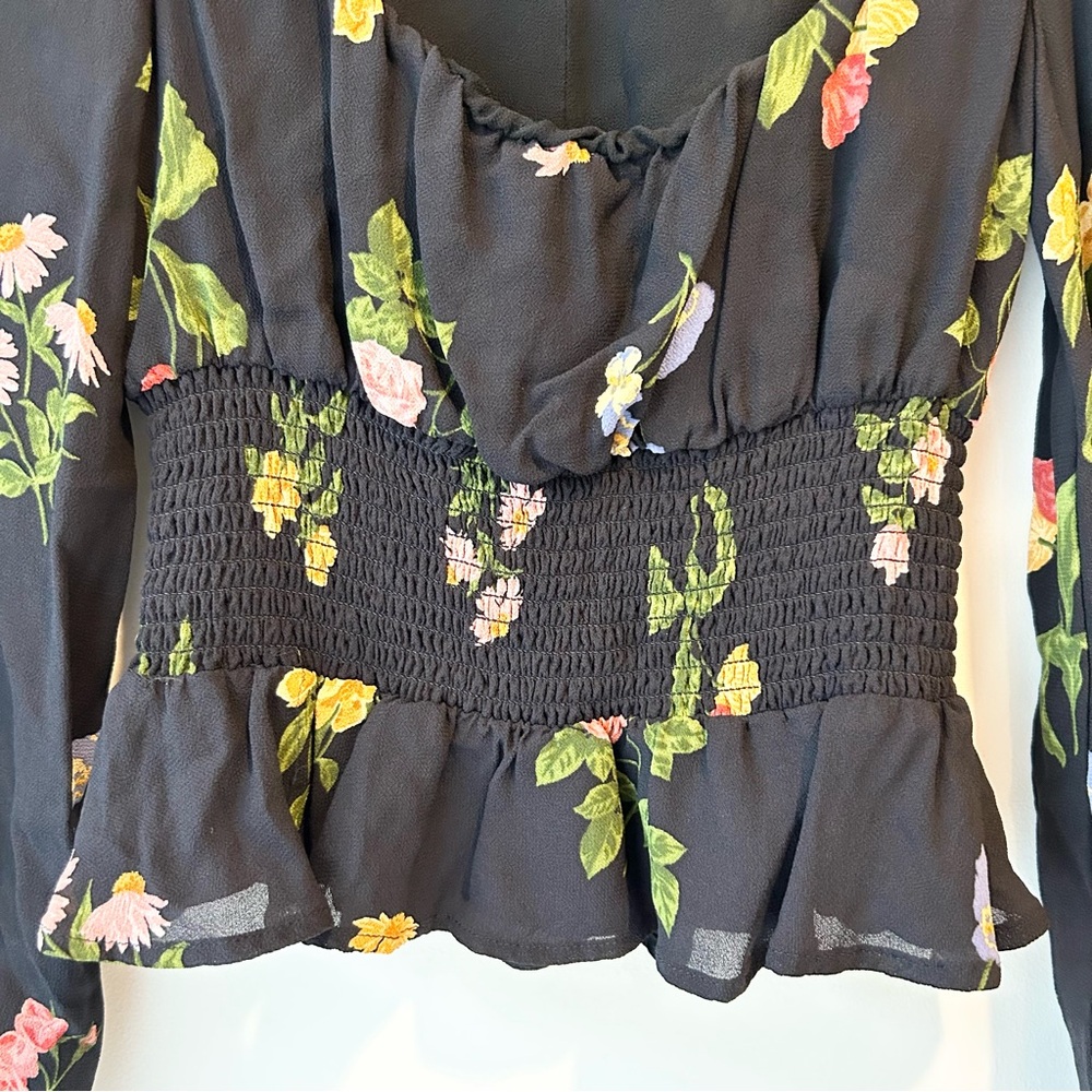 Reformation Hearth Top Night Bloom Size 0 - Picture 4 of 11